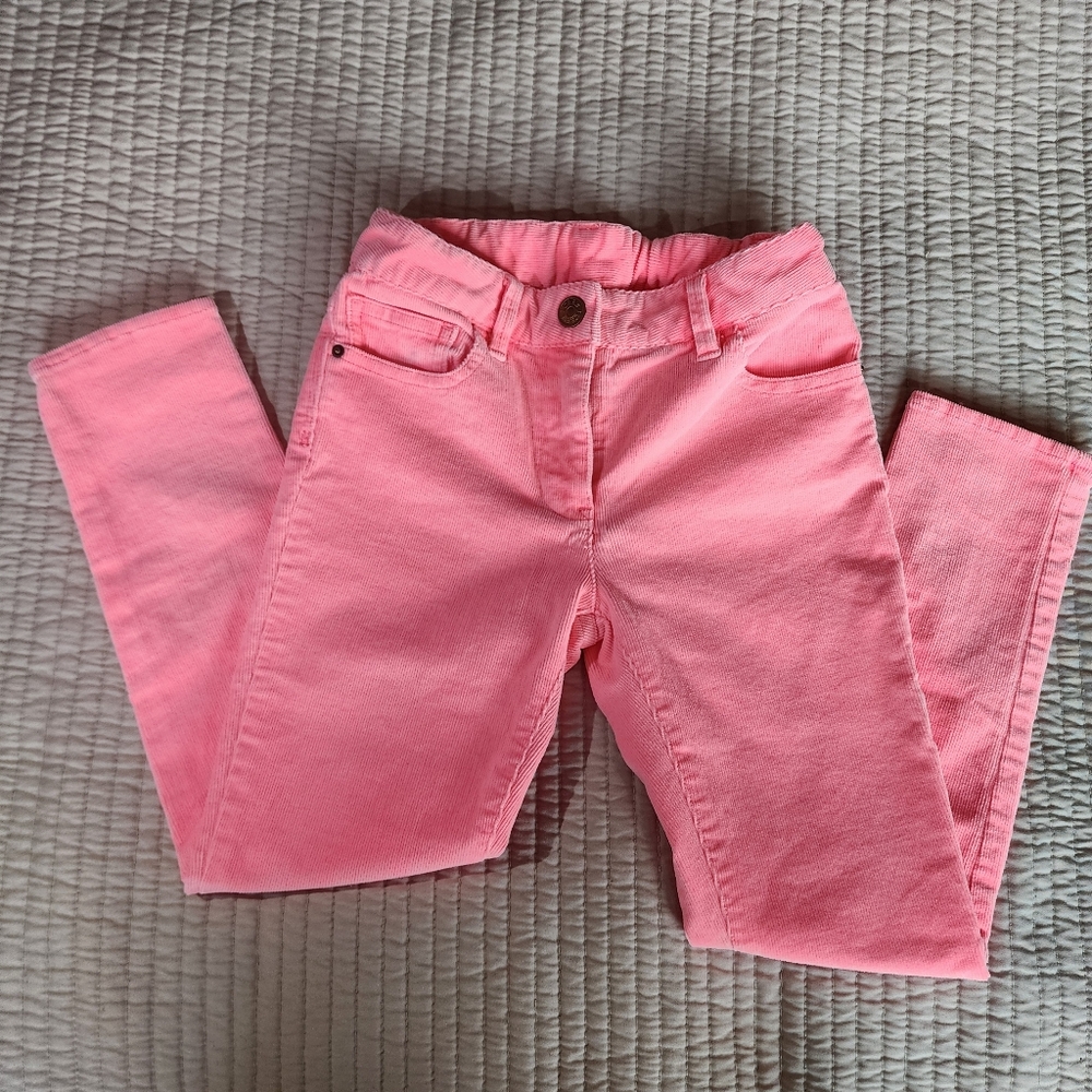J. Crew Crewcuts Pink Corduroy Pants Girls Size 7, Slim Fit, Adjustable Waist